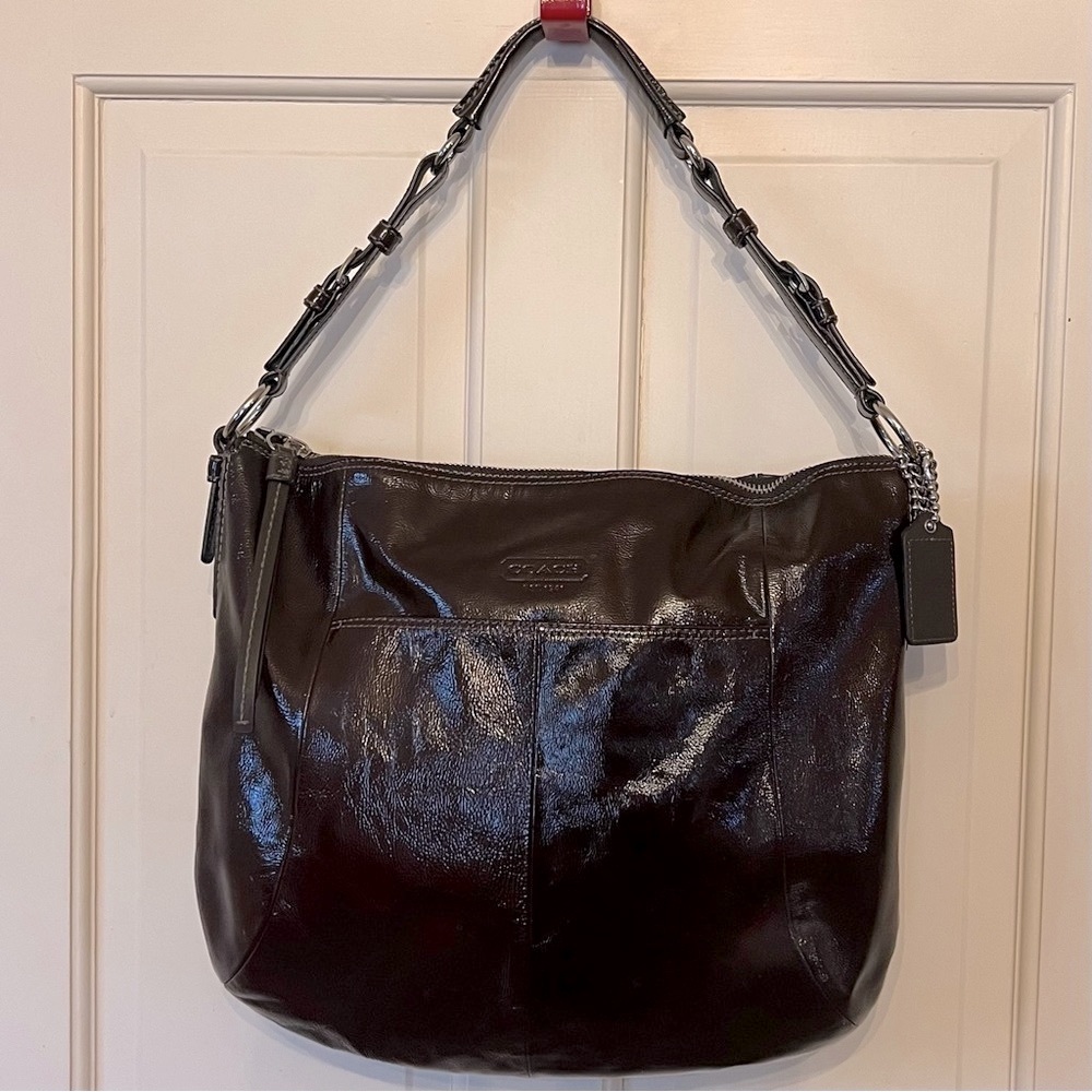 Coach patent leather bag.
